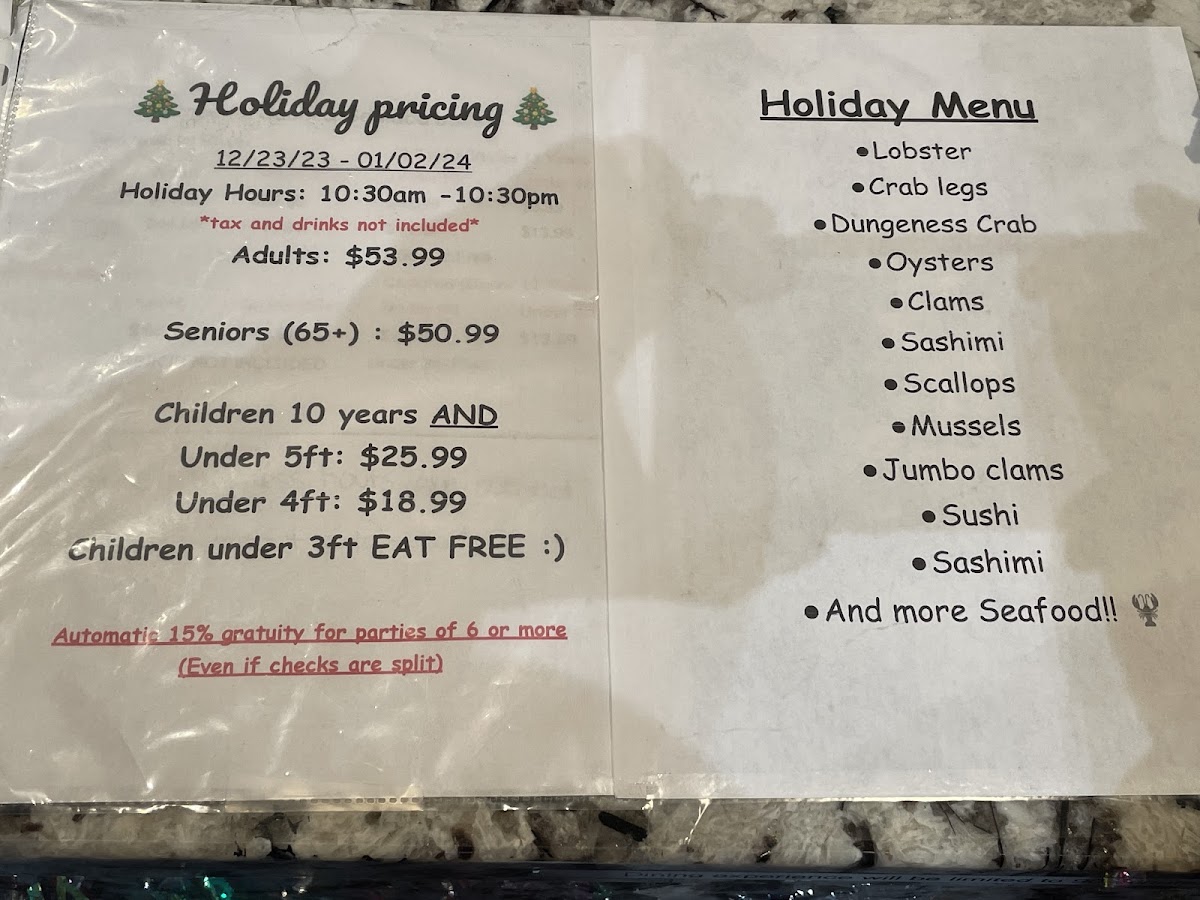 Imperial Sushi Seafood Buffet Menu - Image 3